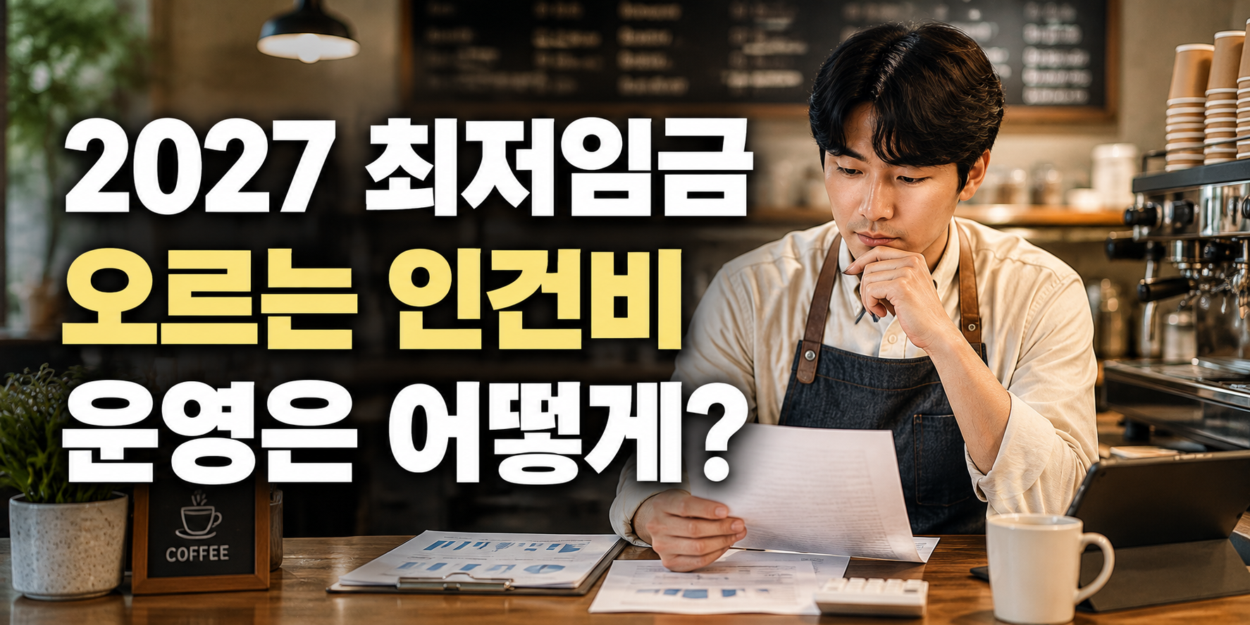 2027년 최저임금 1만700원 확정, 카페 인건비 얼마나 늘어날까요?